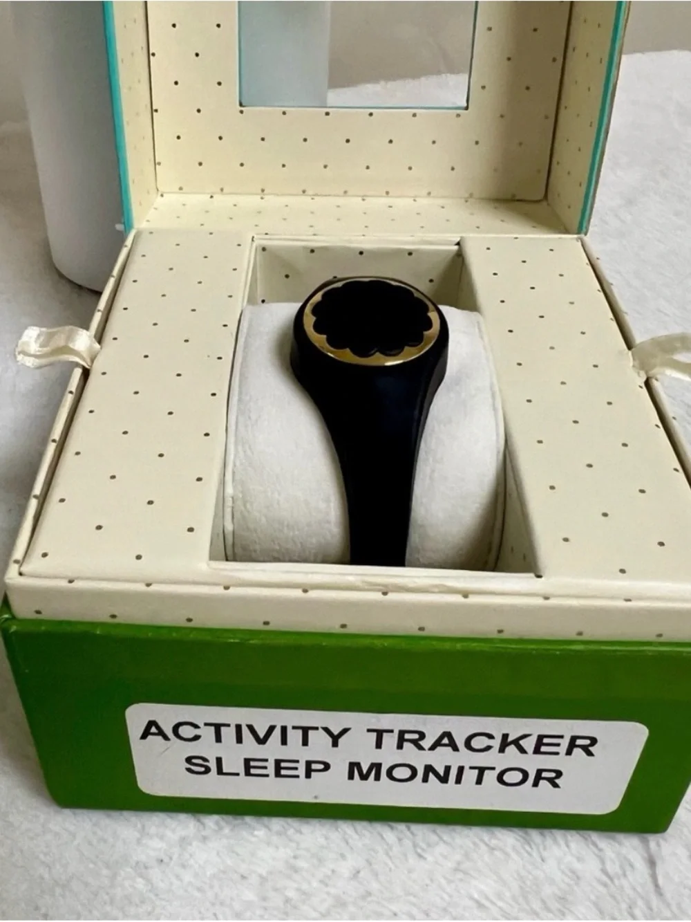 kate spade Black Silicone Watch with Gold Floral Bezel